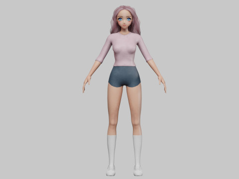 Sweet cute girl V33816 Model 3D
