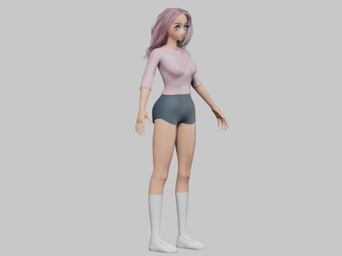 Sweet cute girl V33816 Model 3D