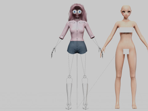 Sweet cute girl V33816 Model 3D