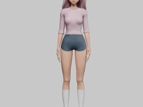 Sweet cute girl V33816 Model 3D