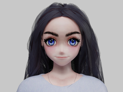 Teen anime girl V41647 3Dモデル