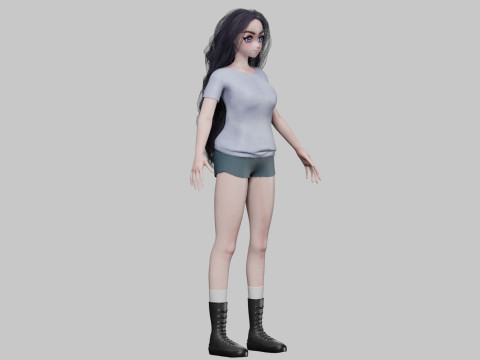 Teen anime girl V41647 3Dモデル