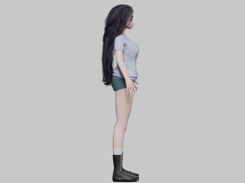 Teen anime girl V41647 3Dモデル
