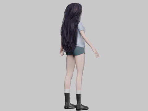 Teen anime girl V41647 3Dモデル