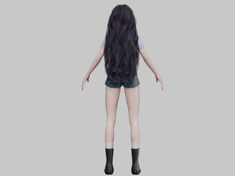 Teen anime girl V41647 3Dモデル