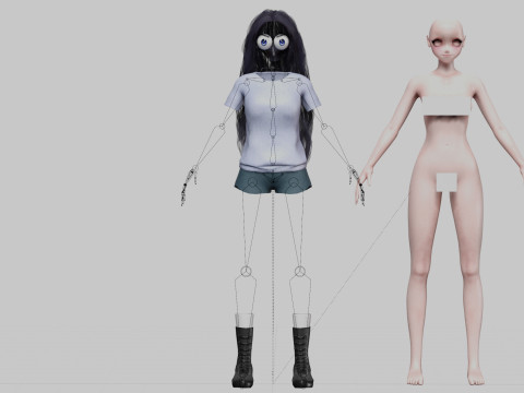 Teen anime girl V41647 3Dモデル