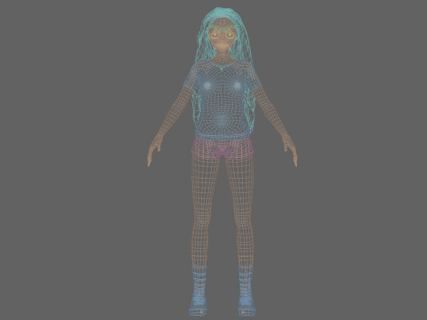 Teen anime girl V41647 3Dモデル