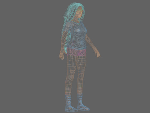 Teen anime girl V41647 3Dモデル