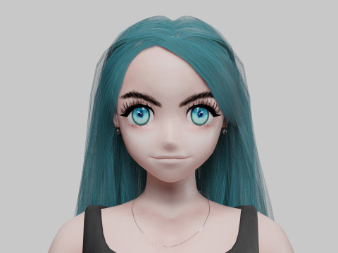 Young anime girl V35049 Model 3D