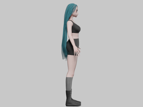 Young anime girl V35049 Model 3D