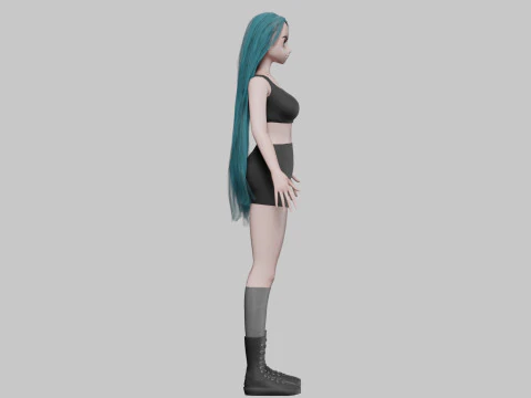 Young anime girl V35049 3D Model