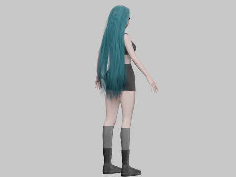 Young anime girl V35049 Model 3D