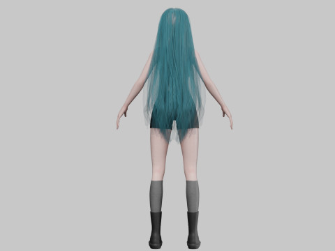 Young anime girl V35049 Model 3D