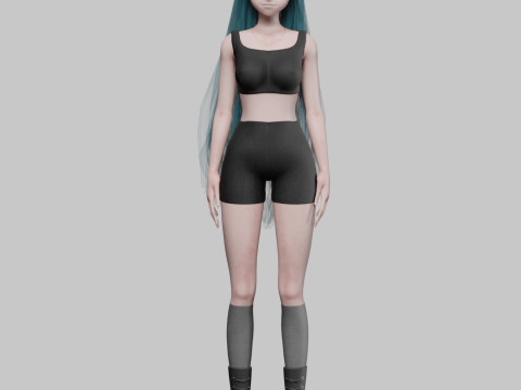 Young anime girl V35049 Model 3D