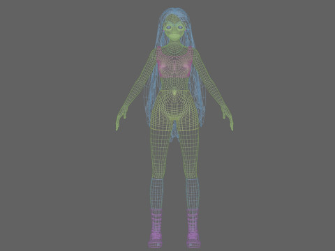 Young anime girl V35049 Model 3D