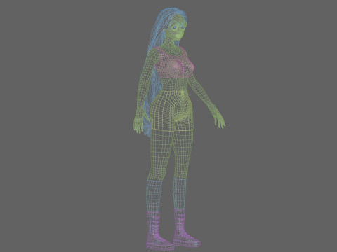 Young anime girl V35049 Model 3D