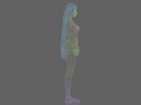 Young anime girl V35049 Model 3D
