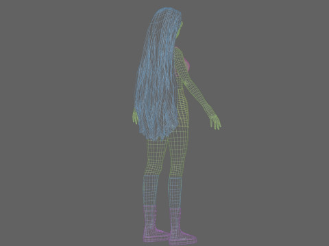 Young anime girl V35049 Model 3D