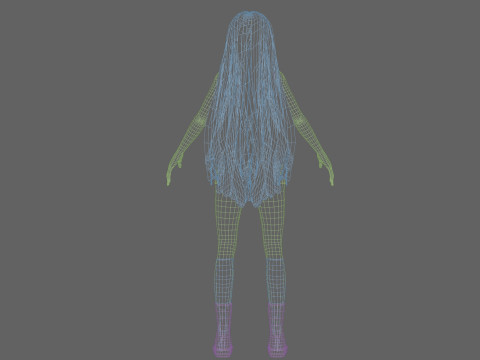 Young anime girl V35049 Model 3D