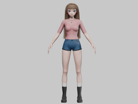 Young cute girl V36053 Modelo 3D
