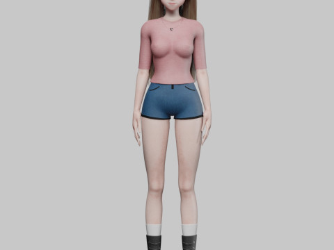 Young cute girl V36053 Modelo 3D