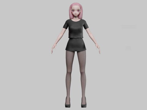 Anime Basic girl V24881 3D Модель