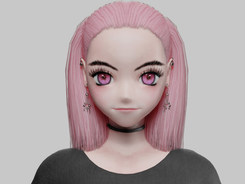 Anime Basic girl V24881 3D Модель