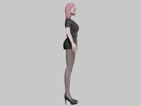 Anime Basic girl V24881 3D Модель