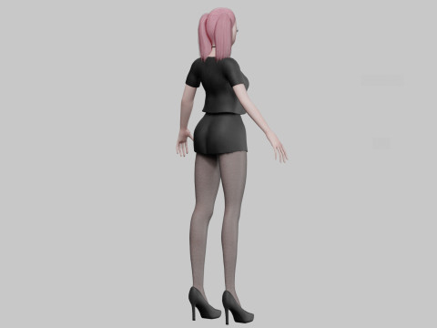 Anime Basic girl V24881 3D Модель