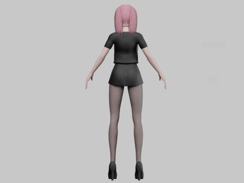Anime Basic girl V24881 3D Модель