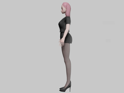 Anime Basic girl V24881 3D Модель