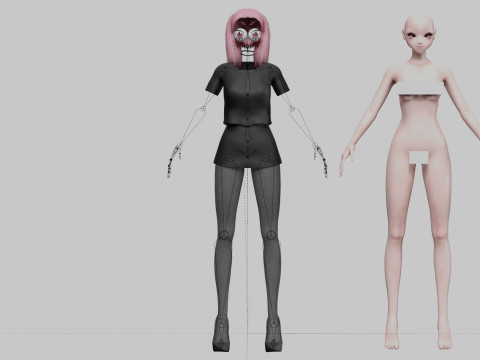 Anime Basic girl V24881 3D Модель