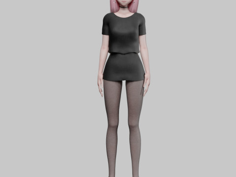 Anime Basic girl V24881 3D Модель