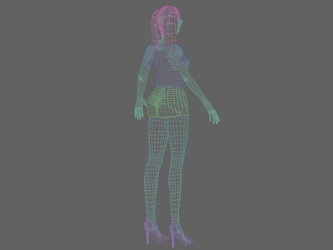 Anime Basic girl V24881 3D Модель