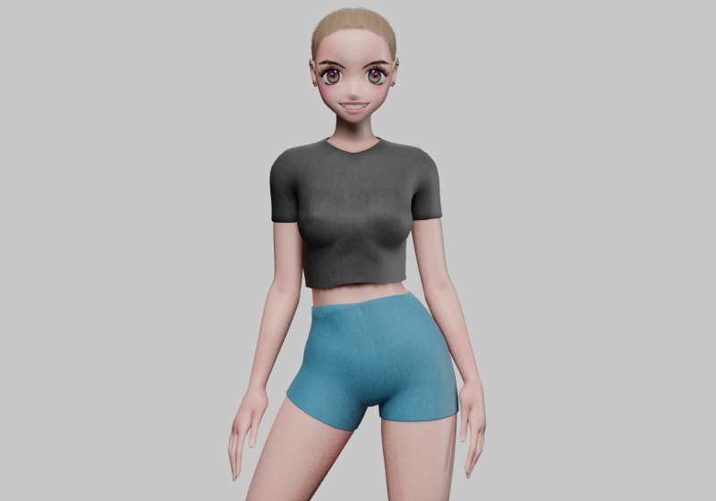 Anime Beautiful girl V19025 Modelo 3D .c4d .max .obj .3ds .fbx .stl .blend