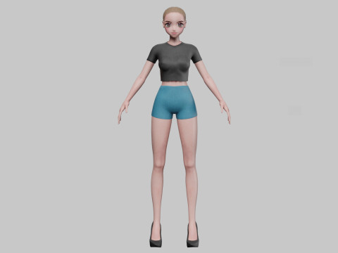 Anime Beautiful girl V19025 Modelo 3D