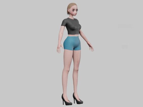 Anime Beautiful girl V19025 Modelo 3D