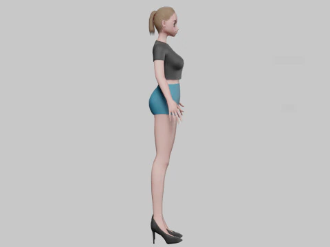 Anime Beautiful girl V19025 3D Model