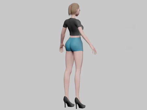 Anime Beautiful girl V19025 3D Model