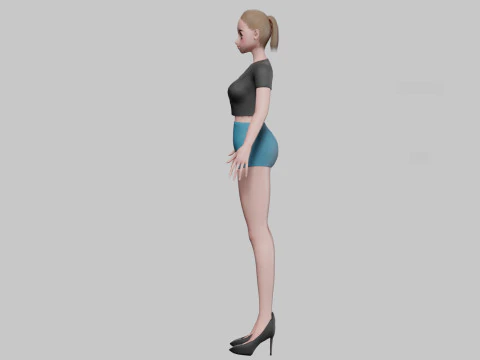 Anime Beautiful girl V19025 3D Model