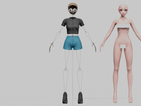Anime Beautiful girl V19025 Modelo 3D