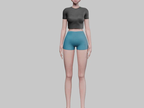 Anime Beautiful girl V19025 3D Model