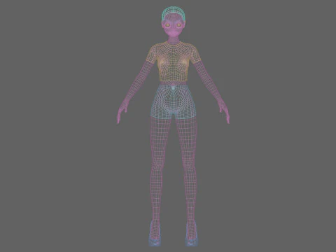 Anime Beautiful girl V19025 3D Model
