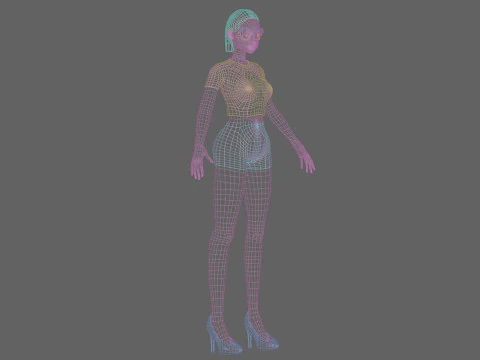 Anime Beautiful girl V19025 3D Model