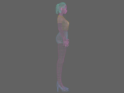 Anime Beautiful girl V19025 3D Model