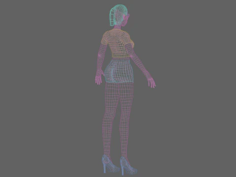 Anime Beautiful girl V19025 3D Model