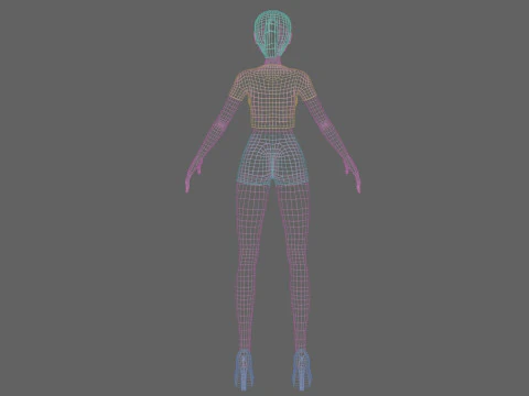 Anime Beautiful girl V19025 3D Model