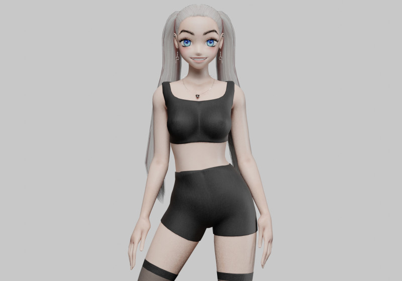 Anime Cartoon girl V24632 3D मॉडल .c4d .max .obj .3ds .fbx .stl .blend 