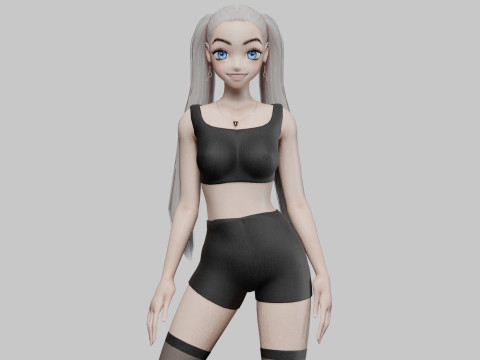 Anime Cartoon girl V24632 Modèle 3D