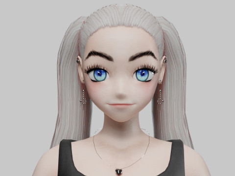 Anime Cartoon girl V24632 3D मॉडल